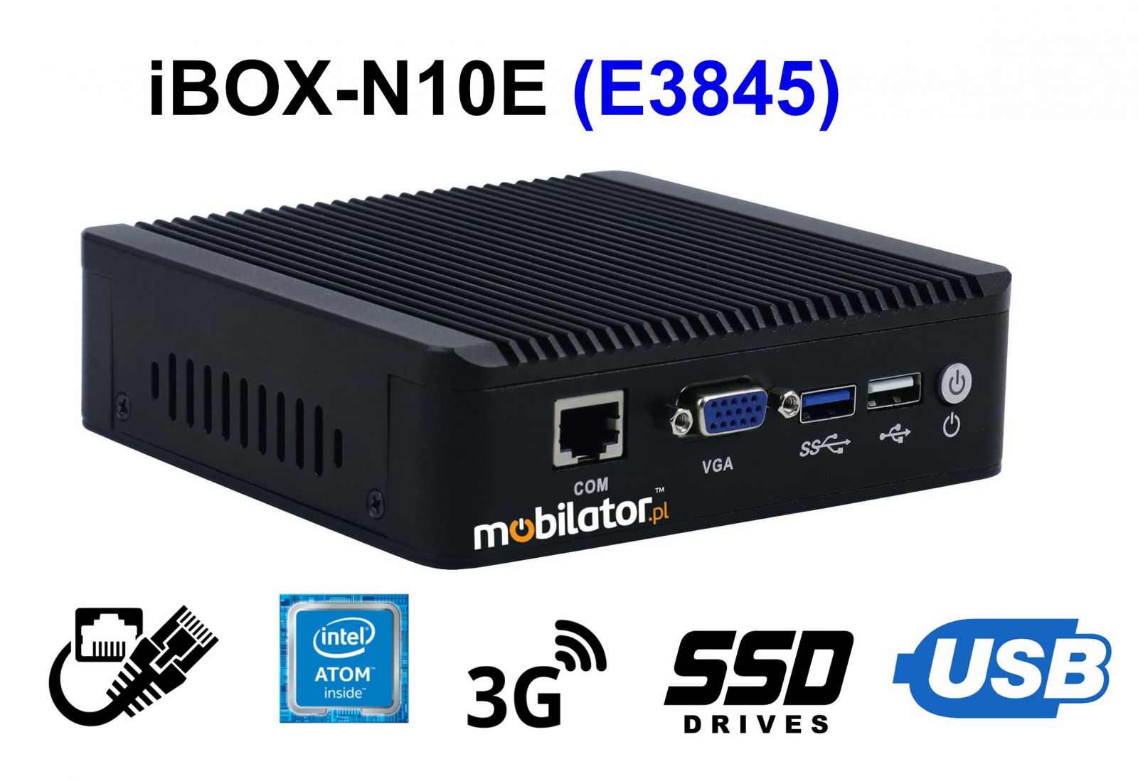 iBOX-N10E (E3845) - Cheap Industrial computer with VGA port and 4x LAN RJ45